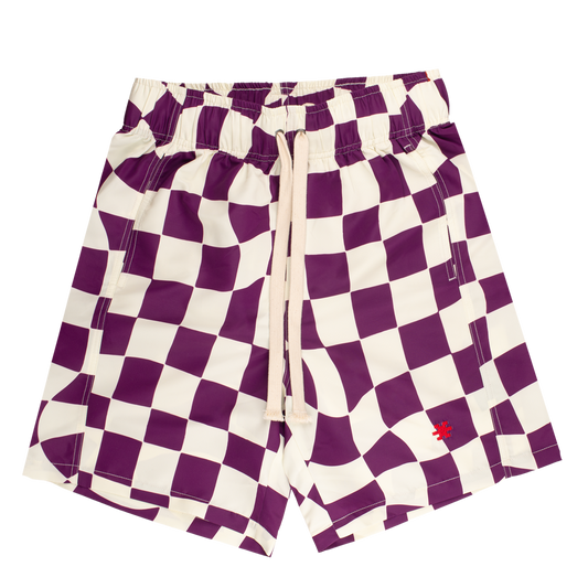 Checks Purple/White