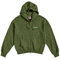 Green Garment Dye Zip Up Hoodie