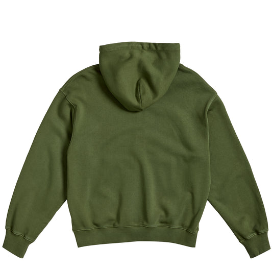Green Garment Dye Zip Up Hoodie
