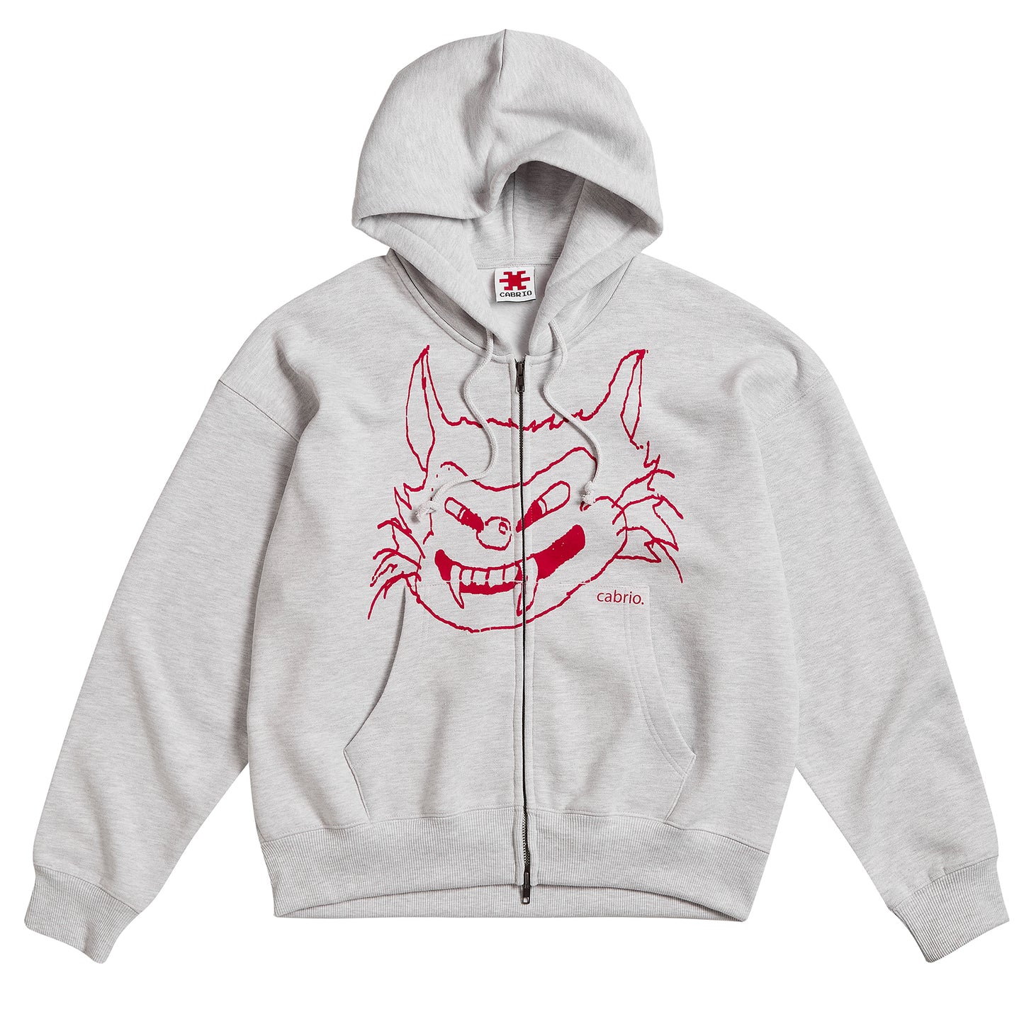 Da Cat Zip Hoodie Grey Melange