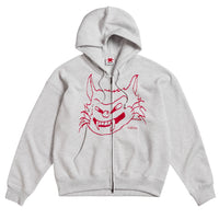 Da Cat Zip Hoodie Grey Melange
