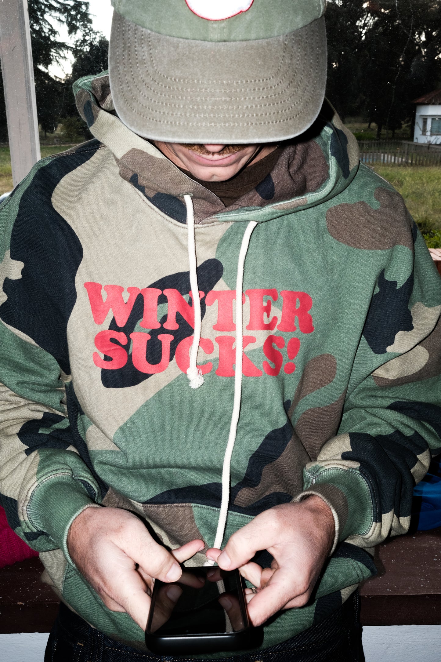 Camo Hoodie Acid Wash