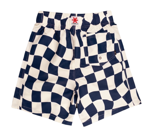 Checks Navy / White
